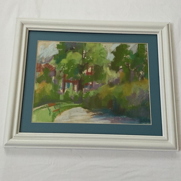 Vintage Framed Signed Original Pastel/Chalk Drawing Rural Landscape - Picture 5 of 7